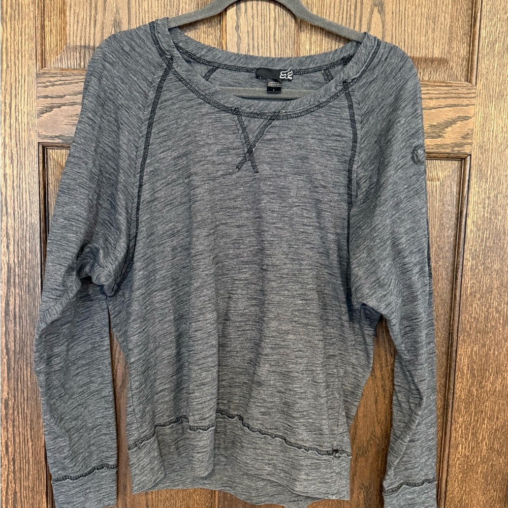 Fox Gray Long Sleeve Crewneck Tee